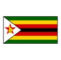 Flag of Republic of Zimbabwe Vector Rectangle Icon Button for Africa Concepts.