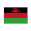 Flag of Republic of Malawi Vector Rectangle Icon Button for Africa Concepts.