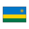 Flag of Republic of Rwanda Vector Rectangle Icon Button for Africa Concepts.