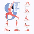 Beginner yoga poses. Young woman practicing Yoga poses