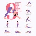 Beginner yoga poses. Young woman practicing Yoga poses