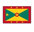 Grenada Rectangle Flag Vector Icon Button for North American Island Concepts.