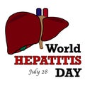 World Hepatitis Day Square Background for Liver Disease Awareness July 28 Royalty Free Stock Photo