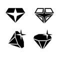 Simple diamond icon in perspective.