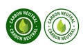 Carbon neutral vector icon set with leaf