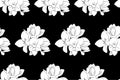 Romantic modern seamless black and white flowers pattern.