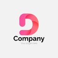 Letter D logo, Pink gradient, D company, Company template, logotype, modern, Symbolic, Typography, Logodesign, Business logo, Lett