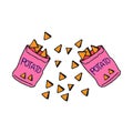 Potato Snack Illustration - Hand-Drawn Chips and Packaging Design for Food Branding, Logos, and Creative Art Projects Royalty Free Stock Photo