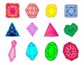 Elegant Jewelry Illustration Set with Hand-Drawn Gemstone Icons Luxury Doodle Art for Beauty and Fashion Design Royalty Free Stock Photo