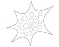 Amoeba - microorganism - vector linear illustration for coloring or logo. Bacteria, amoeba and other microbes are elements of the