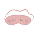 Pink Sleep mask for eyes isolated on white background. Royalty Free Stock Photo
