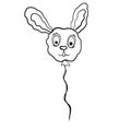 Hare rabbit balloon, balloon for children`s holidays, print on balloon, print for printing pictures for birthday, birthday card, c