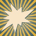 Blank speech bubbles on halftone dots and rays background in pop art retro style. Royalty Free Stock Photo