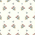 Vector retro small wild flower illustration pattern