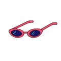 Cartoon Isolated Sunglasses Vector Illustration.