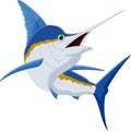 Cute marlin fish cartoon Royalty Free Stock Photo