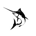 Marlin fish jumping illustration vector