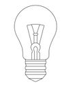 Light bulb. Incandescent light bulb - vector linear illustration. Outline. Vintage light bulb idea symbol - linear vector for colo