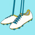 Pair of football shoes - vector illustration Royalty Free Stock Photo