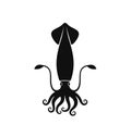 Squid logo. Isolated squid on white background