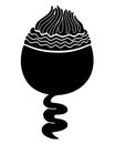 Infusoria suvoy - microorganism - vector silhouette illustration for logo or pictogram. Ciliate is a representative of the microco