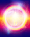 Spiritual energy rainbow healing power, conscience awakening, meditation, expansion Royalty Free Stock Photo