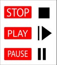 an icon of stop play and pause