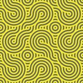 Repeated abstract yellow and grey circle pattern