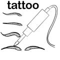 Tattoo master, tattoo master, permanent tattoo master, eyebrow tattoo, eyebrows of different types,tattoo machines of different ty