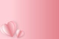 3d Paper elements in shape of heart on pink background. Royalty Free Stock Photo