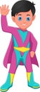 Cartoon boy wearing superhero costume