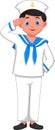 Cartoon boy wearing navy sailor costume Royalty Free Stock Photo