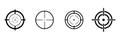 Target destination icon large set. Focus cursor bull eye mark elements.