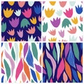 Abstract seamless patterns set with decorative modern design Royalty Free Stock Photo