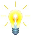 Light bulb. Burning, shining incandescent lamp - vector full color illustration. A vintage light bulb is a symbol of an idea, an i Royalty Free Stock Photo