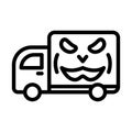 ghost box car icon line illustration, helloween day Royalty Free Stock Photo