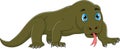 Komodo dragon cartoon on white background Royalty Free Stock Photo