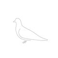 Dove silhouette on white background, vector illustration