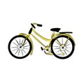 yellow retro bike passenger bike, retro bike with yellow color, traffic, delivery