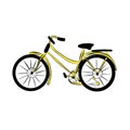 yellow retro bike passenger bike, retro bike with yellow color, traffic, delivery Royalty Free Stock Photo