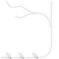 Dove birds line drawing, vector illustration Royalty Free Stock Photo