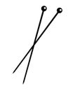 Knitting needles. Knitting needles - vector silhouette illustration for logo or pictogram. Handmade tool - sign or symbol for iden Royalty Free Stock Photo