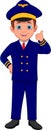 Cartoon cute pilot thumbs up