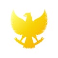 Indonesia. Vector illustration of Garuda Pancasila, the national symbol of Indonesia. 17 August Independence Day. Isolated on a bl Royalty Free Stock Photo