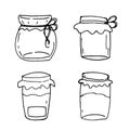 Whimsical Jar Designs: Hand-Drawn Vector Illustrations Perfect for Logos and Labels Royalty Free Stock Photo