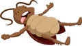 Dead cockroach cartoon on white background Royalty Free Stock Photo
