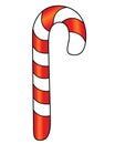 Lollipop. Lollipop Christmas, Striped Hook - vector full color illustration. Candy with red and white stripes - Christmas sweets