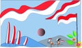 Illustration of August 17th is the independence day of the republic of Indonesia Royalty Free Stock Photo