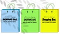 Shopping bag in three colour by illustration