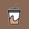 Coffee cup sticker, Vector illustration eps.10 Royalty Free Stock Photo